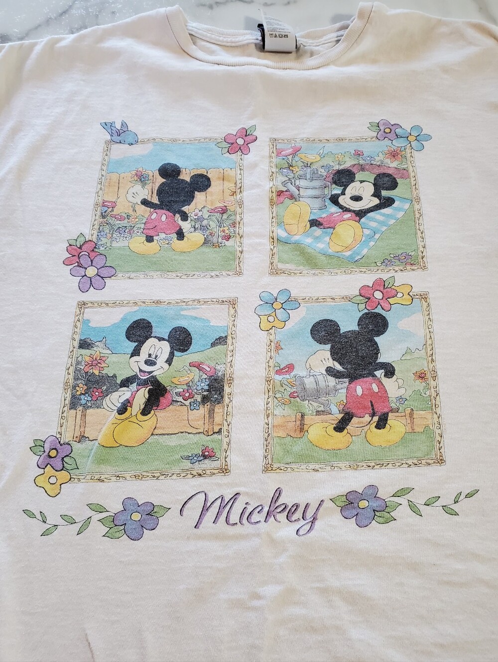 Vintage Mickey Unlimited Mickey Flowers Jerry Leigh Design XL